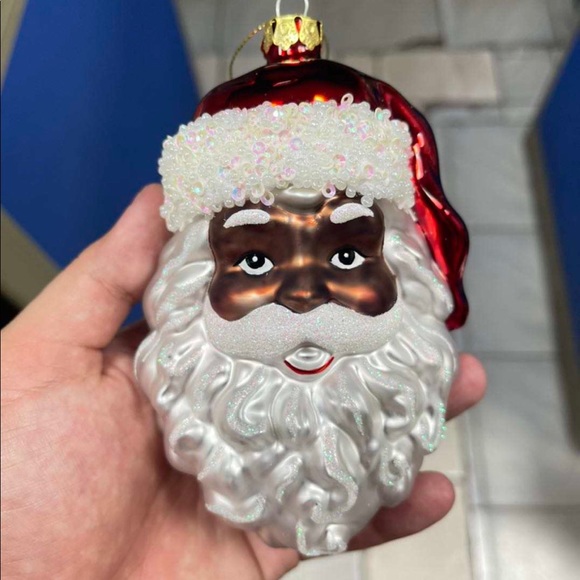 Black Santa Real Genuine Glass Blown Christmas Tree Ornament and FREE $15 GIft! - Picture 4 of 11